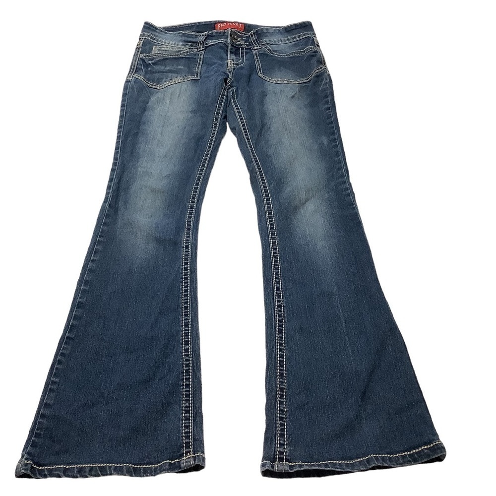 RED RIVET‎ Low Rise Bootcut Jeans - Size 7 - Picture 2 of 9